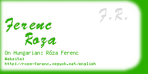 ferenc roza business card